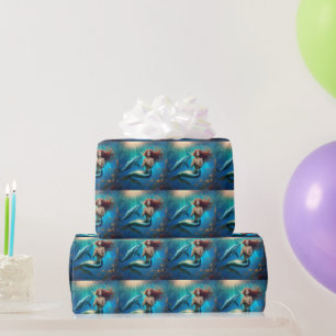 "Oceaan's Dans: Een Reis van een Zeemeermin en Dol Cadeaupapier