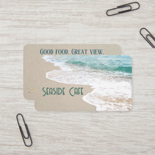 Oceaanstrand met branding visitekaartje