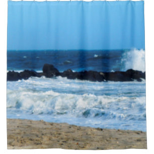 oceaanstrand rotsen Cape May NJ fotodouchegordijn Douchegordijn