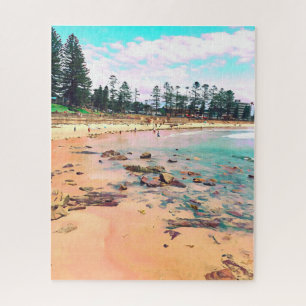 Oceaanstrand uitdagende puzzel