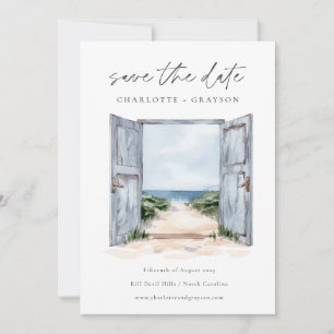 Oceaanstrand Watercolor Trouw Save the Date