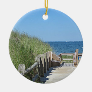 Oceaanstrandfoto Keramisch Ornament