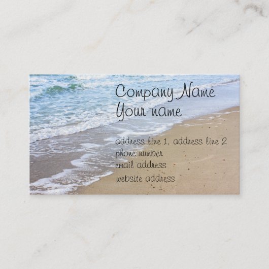Oceaanstrandfoto Visitekaartje (Voorkant)