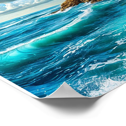 Oceaanstrandgolven Poster (Hoek)