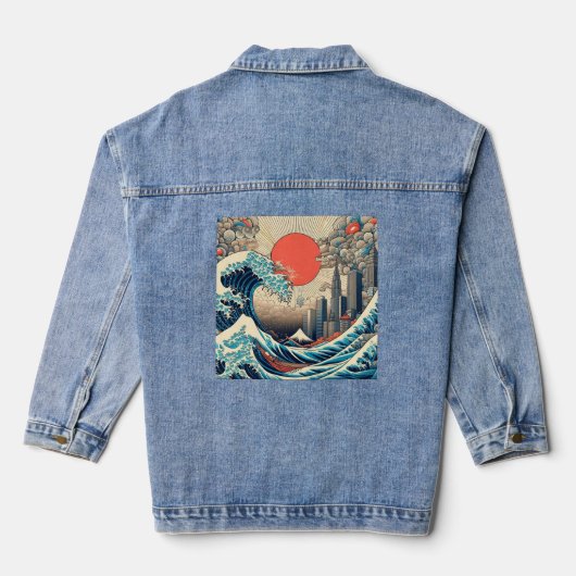 oceaanviben denim jacket (Achterkant)