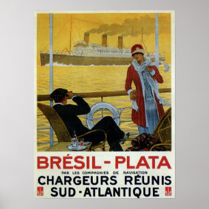  oceaanvisserij naar Brazilië Plata en Poster