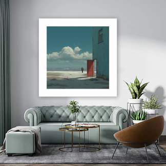 Oceaanzicht - Een Man Staat naar de Oceaan te Star Poster