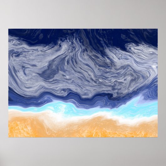 Ocean Abstract Digital Art Poster (Voorkant)