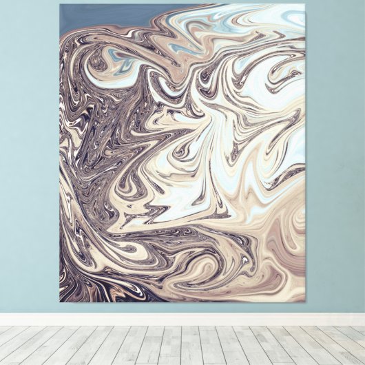 Ocean Abstract schilderen | Beste moderne abstract Canvas Afdruk (Insitu (Houten vloer))