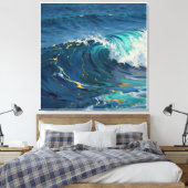 Océan Abstrait Moderne - Toile Côtière Sarcelle - (Insitu(Chambre))