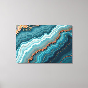 Ocean Agate – Abstracte Vloeibare Kunst Canvas Afdruk