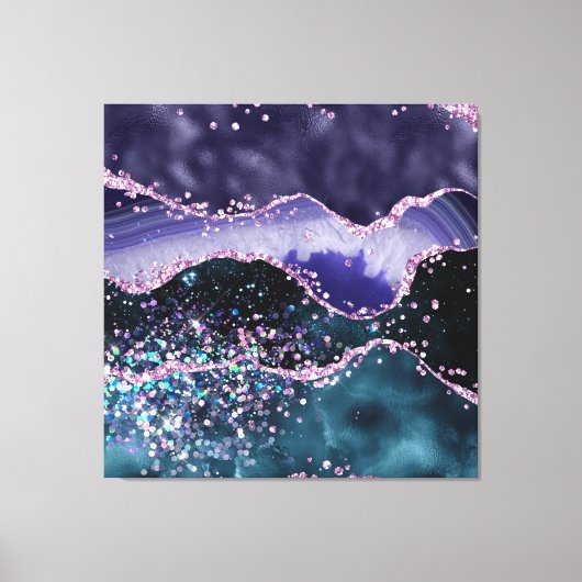 *~* Ocean Agate Celestial GLITTER AP8 Canvas Afdruk (Voorkant)