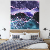 *~* Ocean Agate Celestial GLITTER AP8 Canvas Afdruk (Insitu (Slaapkamer))