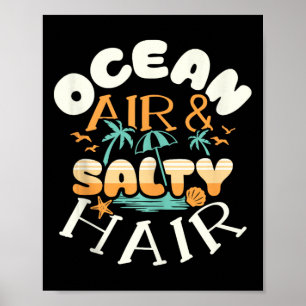 Ocean Air Amp Zout Haar Strand Zomervakanties Fu Poster
