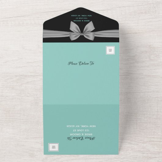 Ocean ・ All in One Wedding Invite All In One Uitnodiging (Buitenkant)