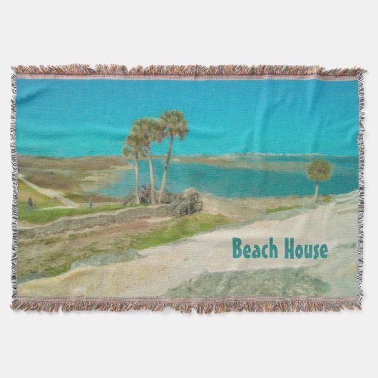 Ocean and Palm Tree Scene nabij St. Augustine Deken (Voorkant)