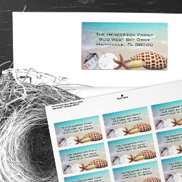 Ocean and Seashells Tropical Return Address Labels