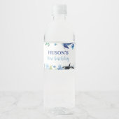 Ocean Animal Boy Birthday Water Bottle Étiquette (Devant)