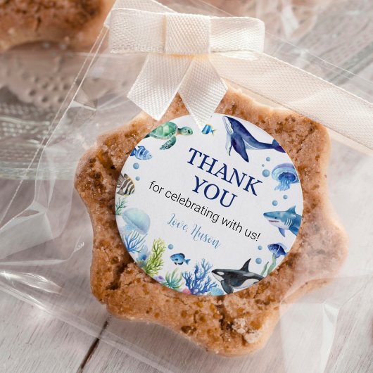 Ocean Animal Boy Verjaardag Sticker Labels Party