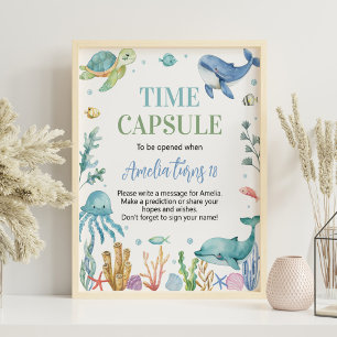 Ocean Animal Onder het Zee Verjaardag Time Capsule Poster