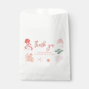 Ocean Animal Roze Baby shower Bedankzakje