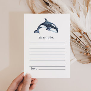 Ocean Animals 1st Birthday Time Capsule Note Kaart