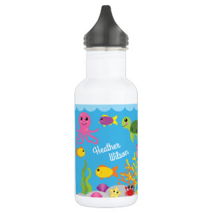 Ocean Animals Cute Kinder Water Bottle met naam Waterfles