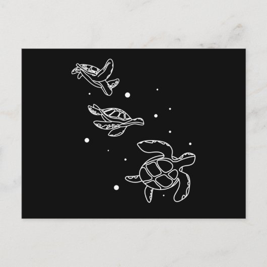 Ocean Animals Cute Swimming Turtles Briefkaart (Voorkant)