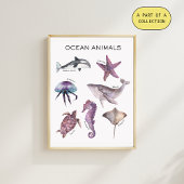 Ocean Animals Educational Poster Perfect Poster