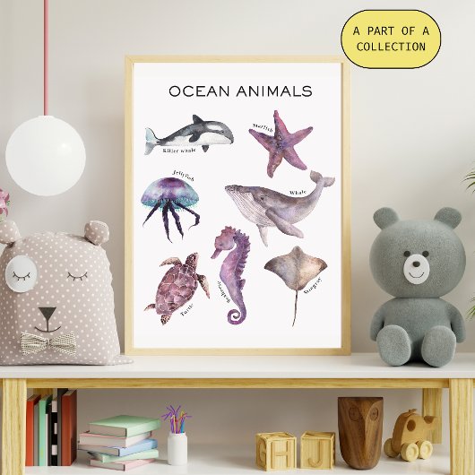 Ocean Animals Educational Poster Perfect Poster