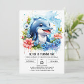 Ocean Animals Fantasy Dolfijn Verjaardag Kaart (Staand voorkant)