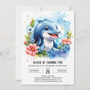 Ocean Animals Fantasy Dolfijn Verjaardag Kaart