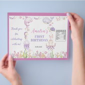 Ocean Animals Girl Verjaardag Chip Bag Wrapper Flyer (Hand)