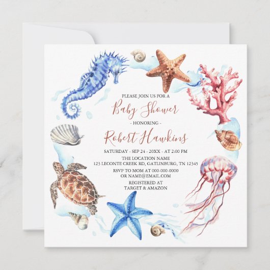 Ocean Animals in het kader van de uitnodiging van  (Voorkant)