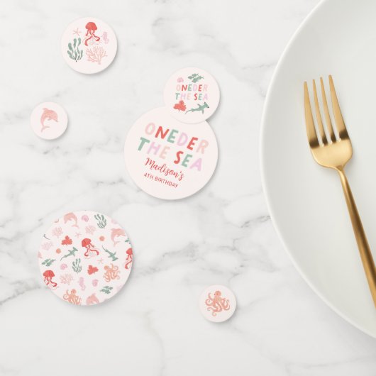 Ocean Animals Meisje 1e Verjaardagsfeest Confetti (Groep)