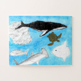 Ocean Animals Waterverf Puzzle, 30 stuk Legpuzzel