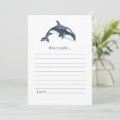 Ocean Animaux 1er Anniversaire Capsule heure Carte (Debout devant)