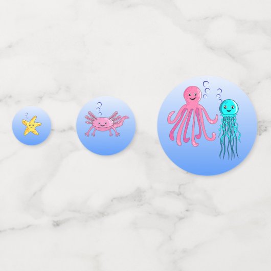 Ocean Animaux Party Table Confetti (Devant)