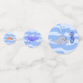 Ocean Animaux Party Table Confetti (Derrière)