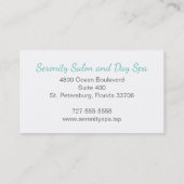 Ocean Aqua Blue Abstracte Waterverf Visitekaartje (Achterkant)