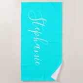 Ocean Aqua monogram yoga serviette de bain (Devant)