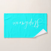 Ocean Aqua serviette monogramme personnalisée (Serviette à main)