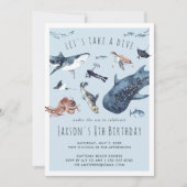 Océan aquarelle | Invitation de fête d'anniversair (Devant)