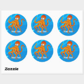 Ocean Aquatic Cute Octopus Custom Sticker (Vel)