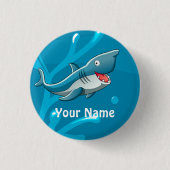 Ocean Aquatic Cute Shark Custom Button (Voorkant)