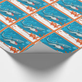 Ocean Aquatic Cute Shark Custom Gift Wrap Cadeaupapier (Hoek)