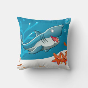 Océan Aquatic Cute Shark Starfish Coussin