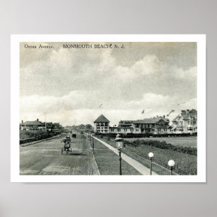 Ocean Ave, Monmouth Beach NJ Vintage Poster