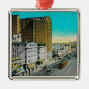 Ocean Avenue die naar het oosten kijkt, Long Beach Metalen Ornament