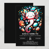 Ocean Axolotl digitale verjaardag Kaart (Voorkant / Achterkant)